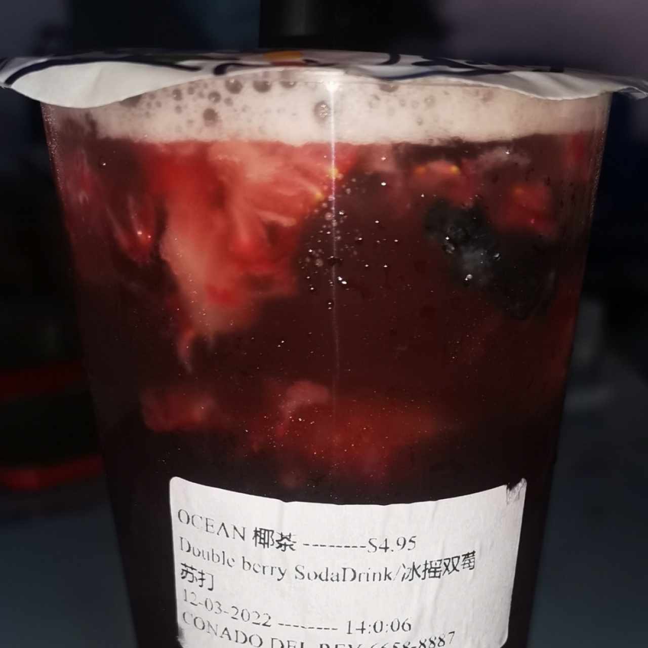 Double berry soda drink