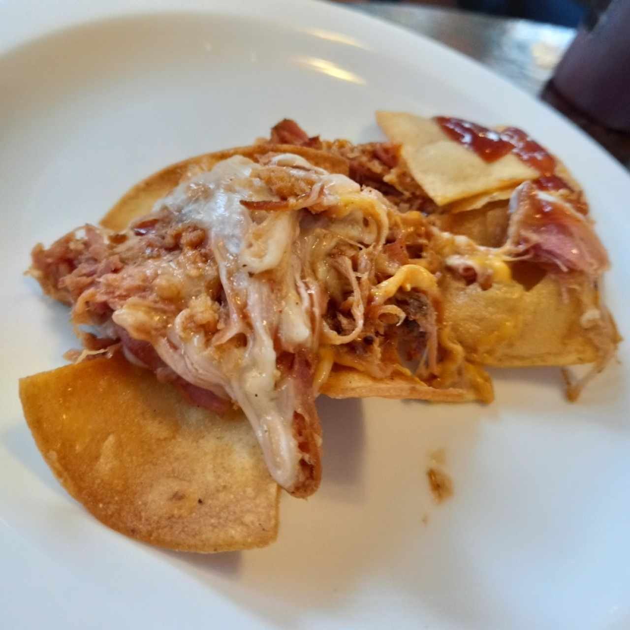 Pulled Pork Nachos (el resto de la porción se la comieron antes de poder tomar la foto)