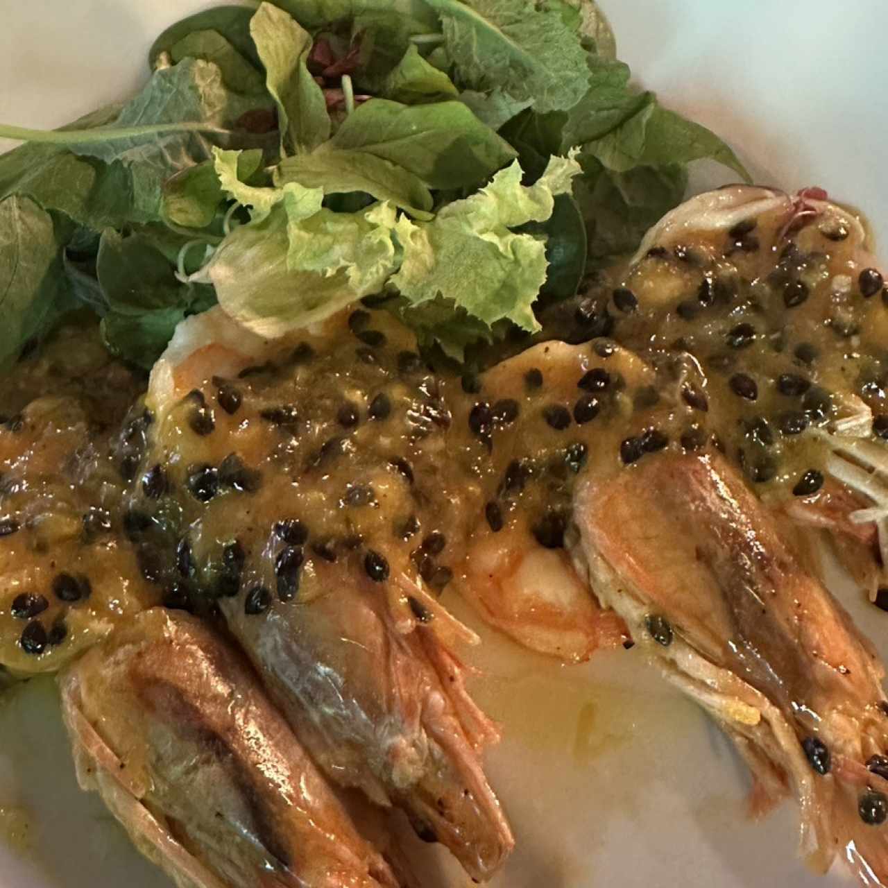 Langostino en Salsa de Maracuyá