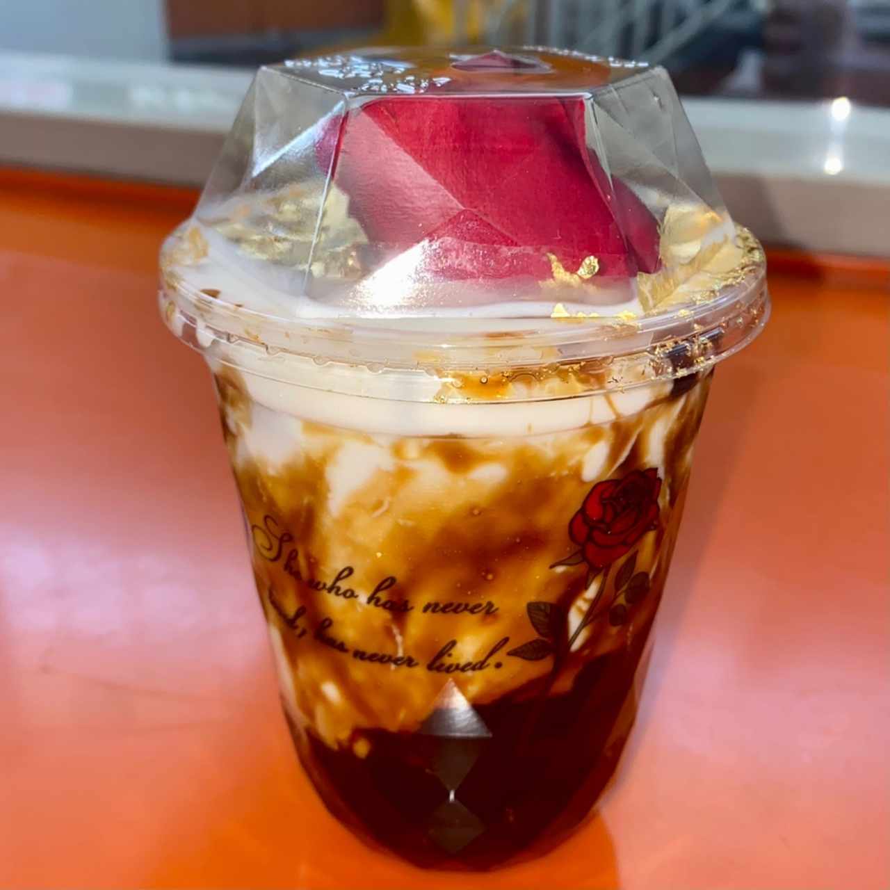 Gold foil rose brown sugar boba milk limited