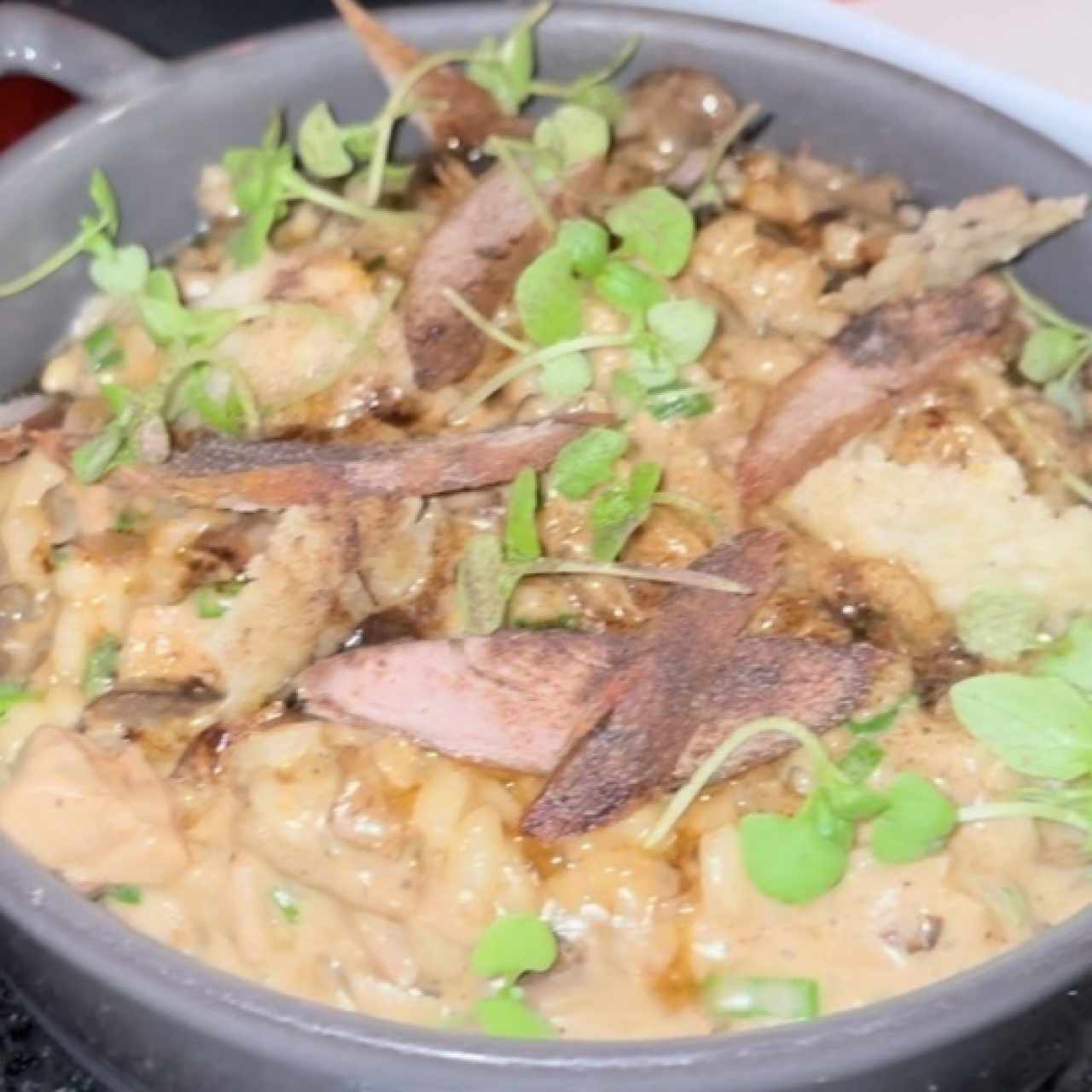 Duck & fumgi risotto