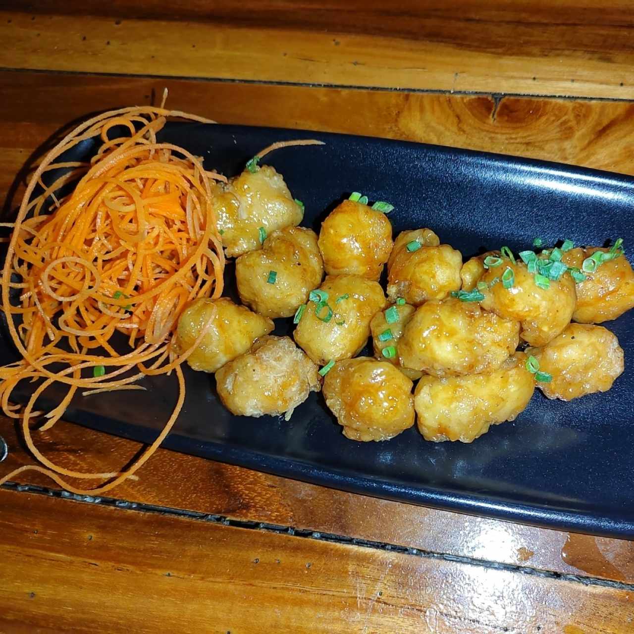 pollo tempura en salsa naranja 