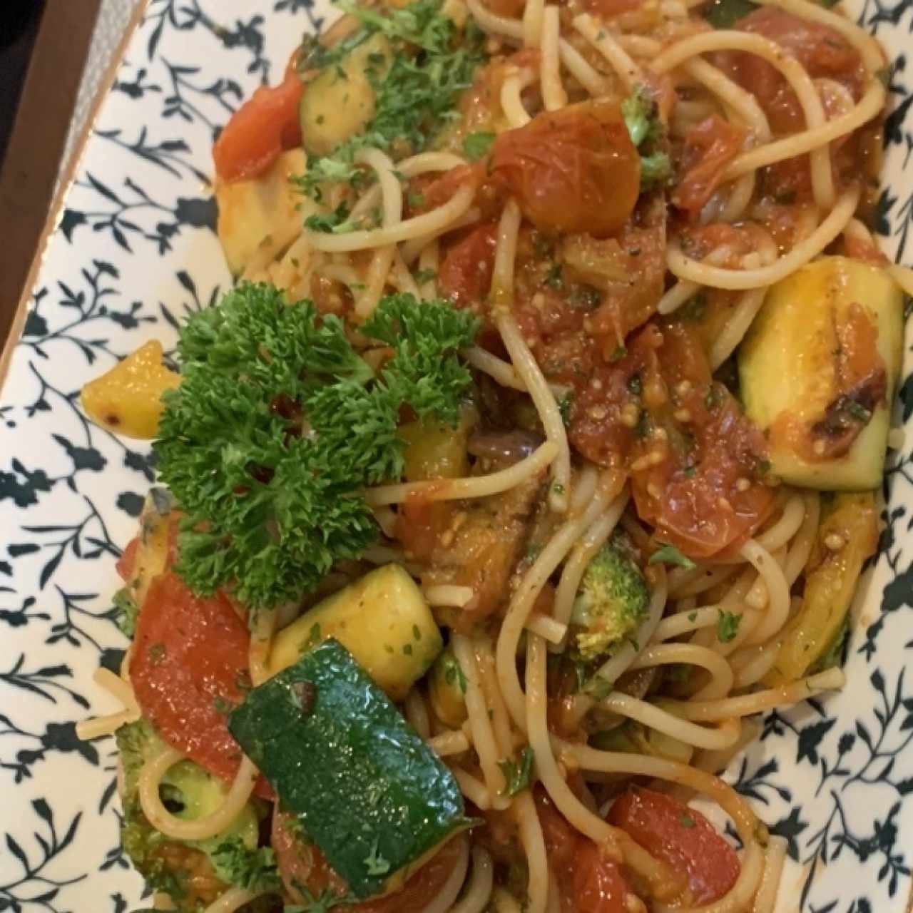 Spaguetti con vegetales