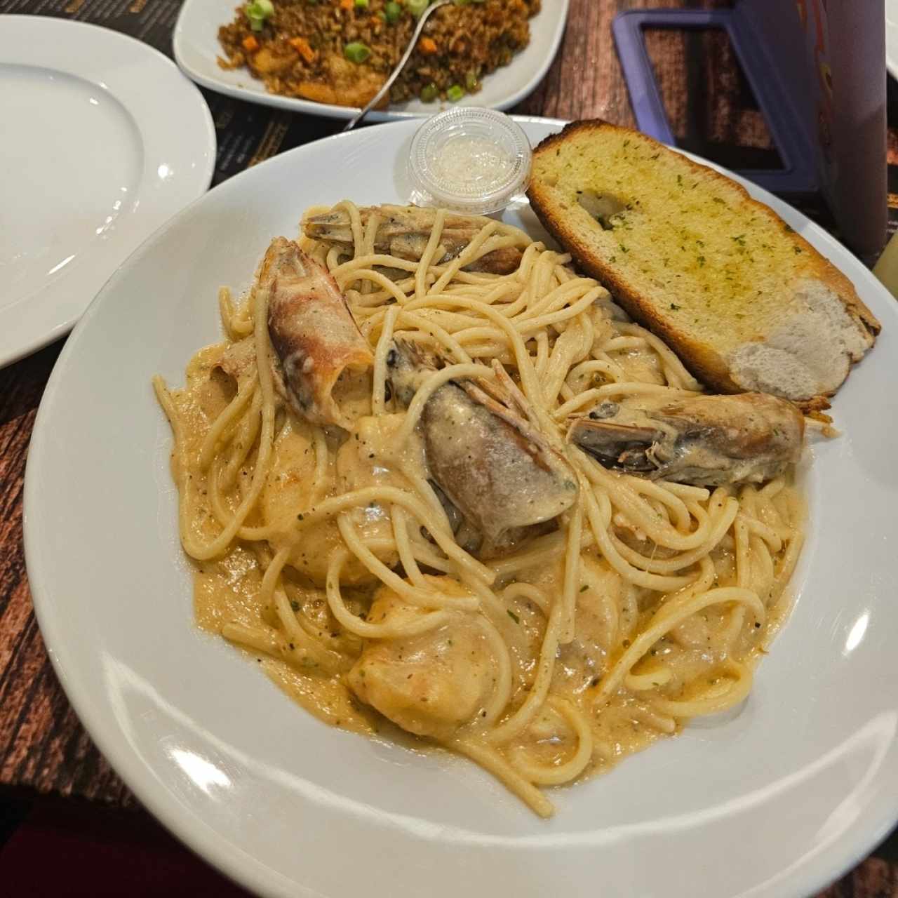 Pastas - Espaguettis con langostinos.