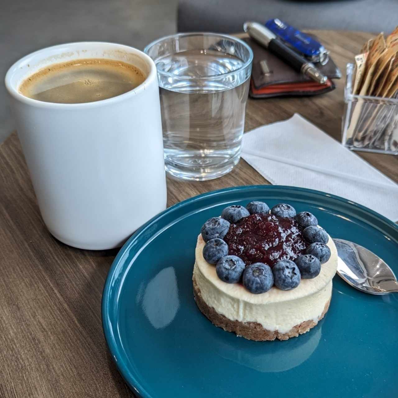 Cheesecake de Blueberry + Café americano