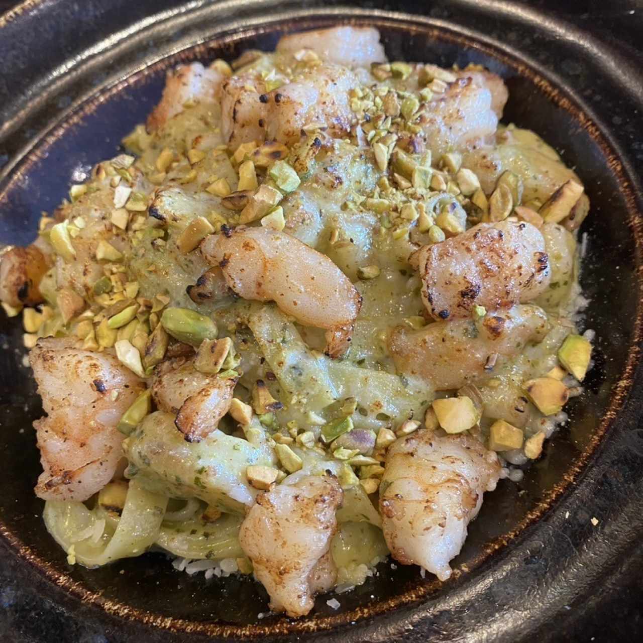 Pasta con camarones