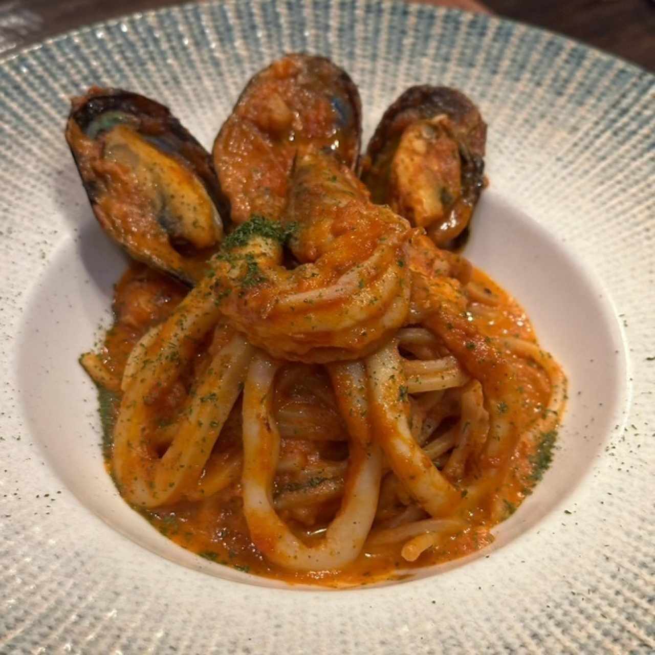 Spaghetti quadrati ai frutti di mare