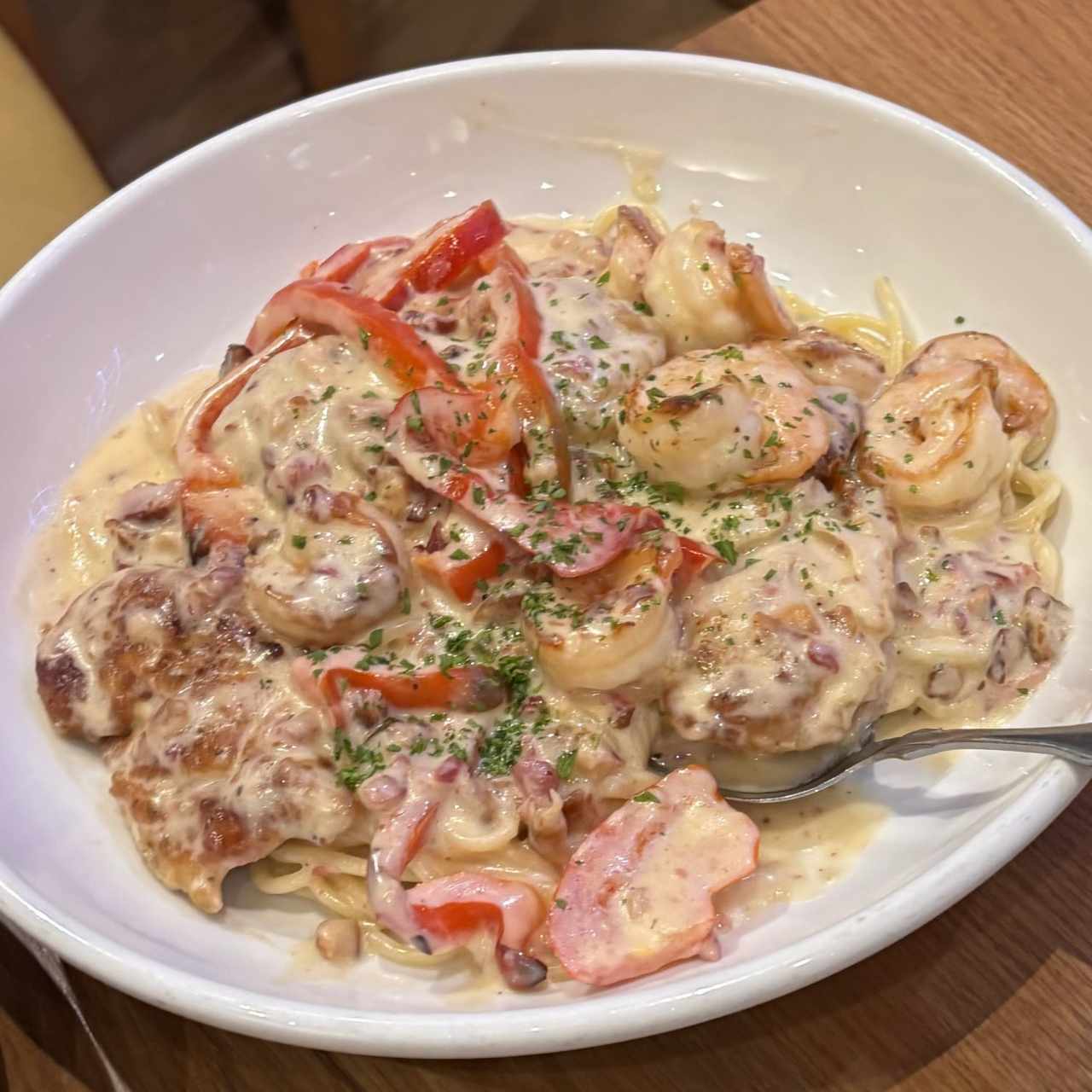 Chicken & Shrimp Carbonara