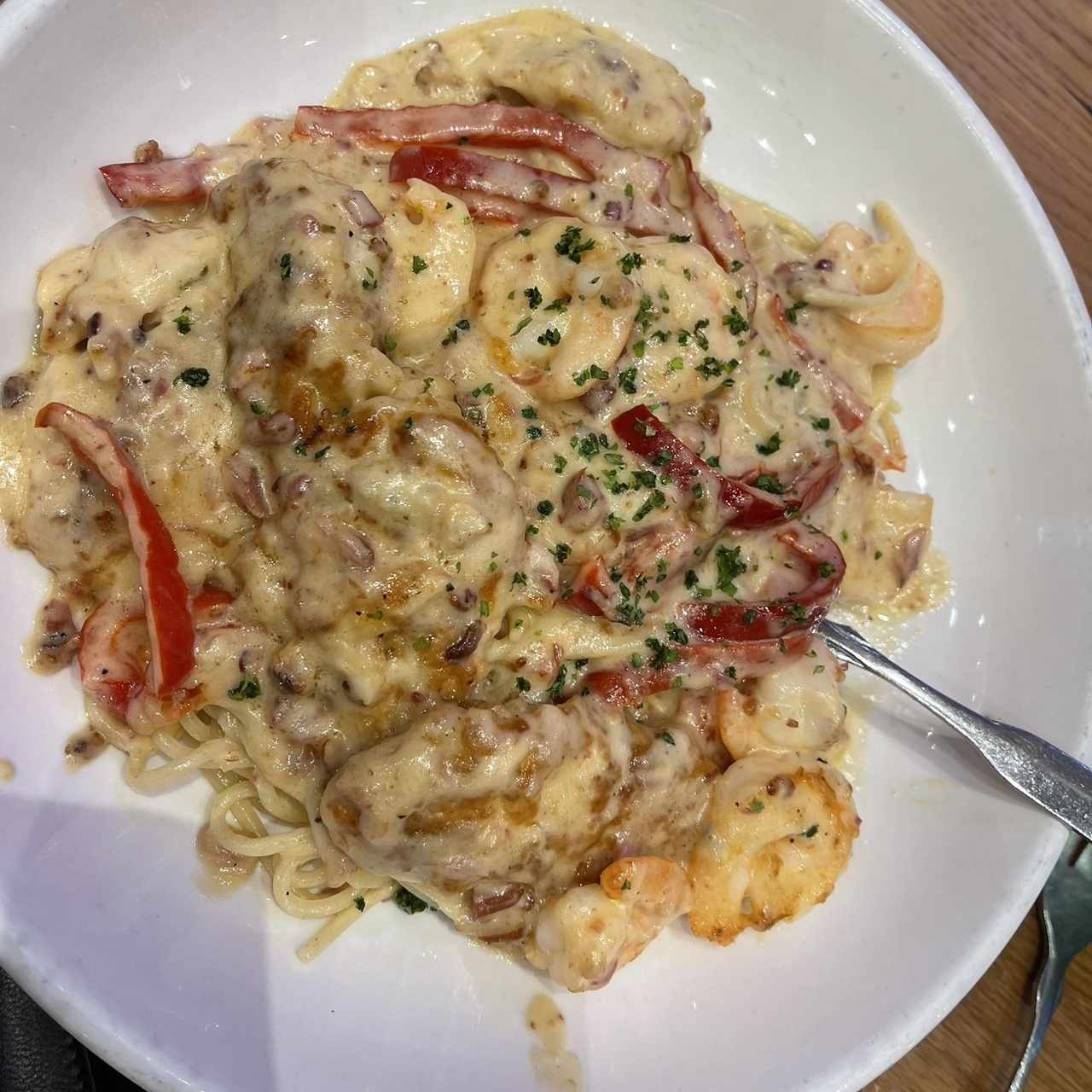 Chicken & Shrimp Carbonara