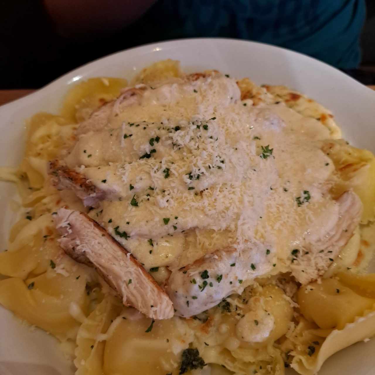 Asiago Tortelloni Alfredo With Grilled Chicken