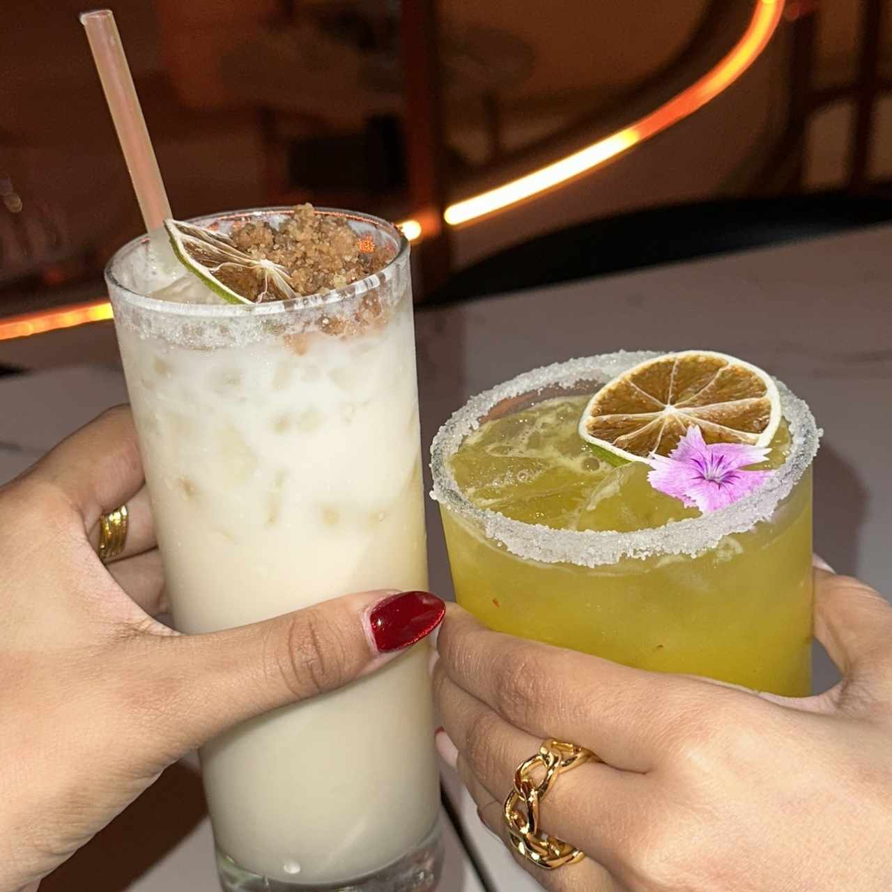 Limonada de coco y margarita de maracuya