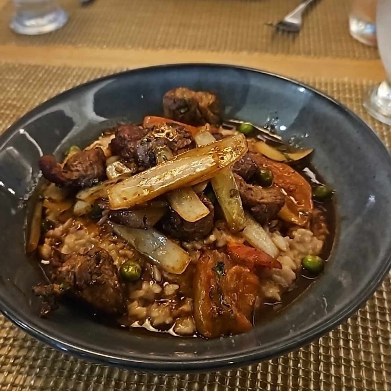 lomo saltado con rissoto