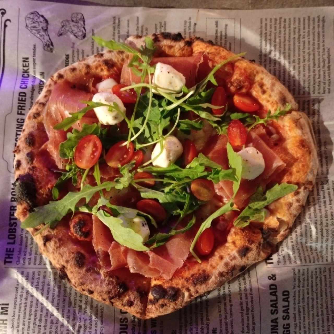 Pizza de proscuitto