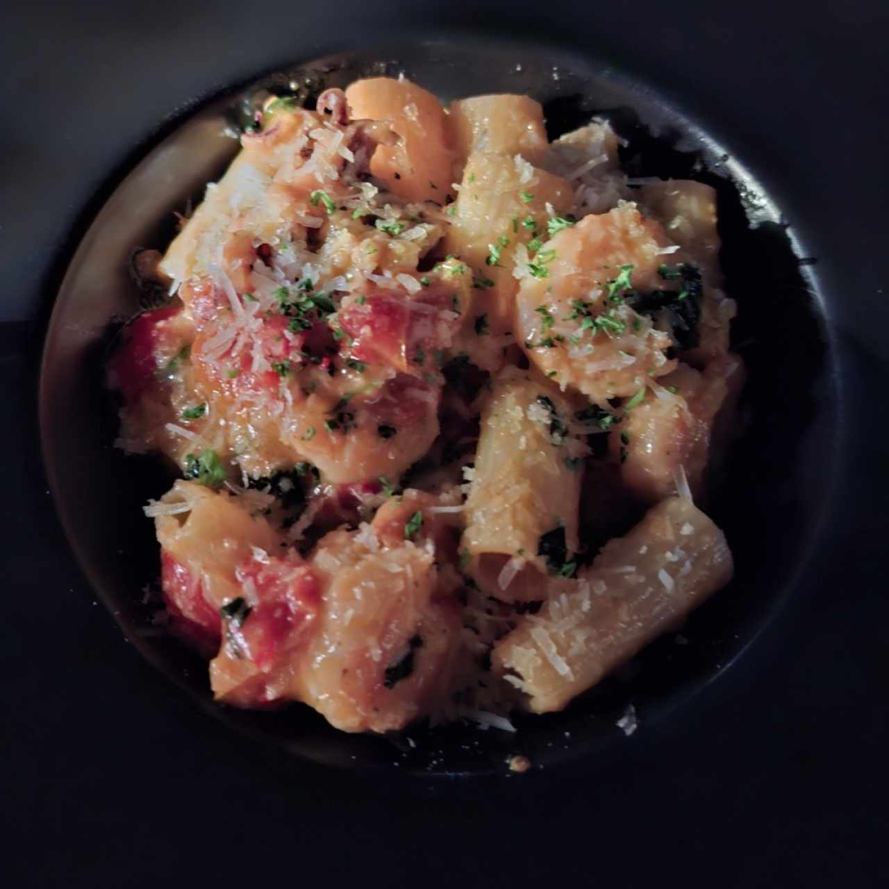 Rigatoni con Camarón