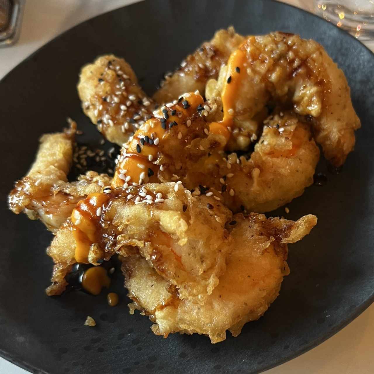 Langostinos tempura