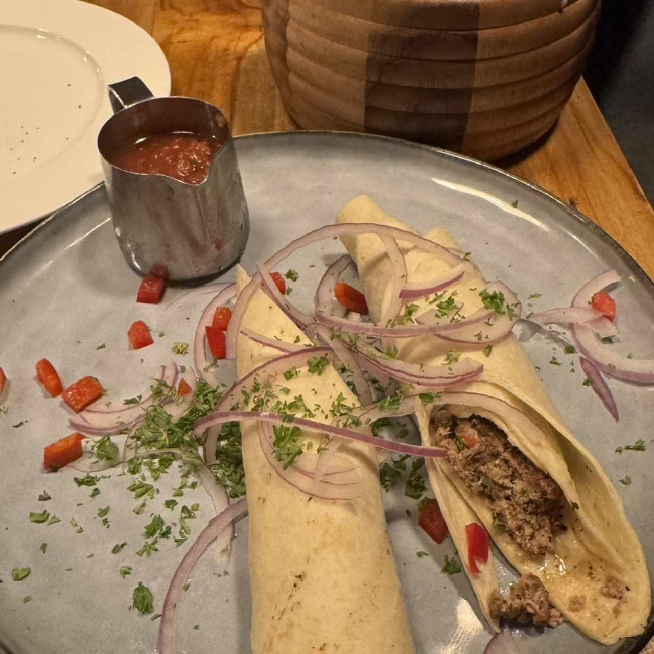 LAMRO'S LAMB KEBAB WITH LAVASH AND SOUCE