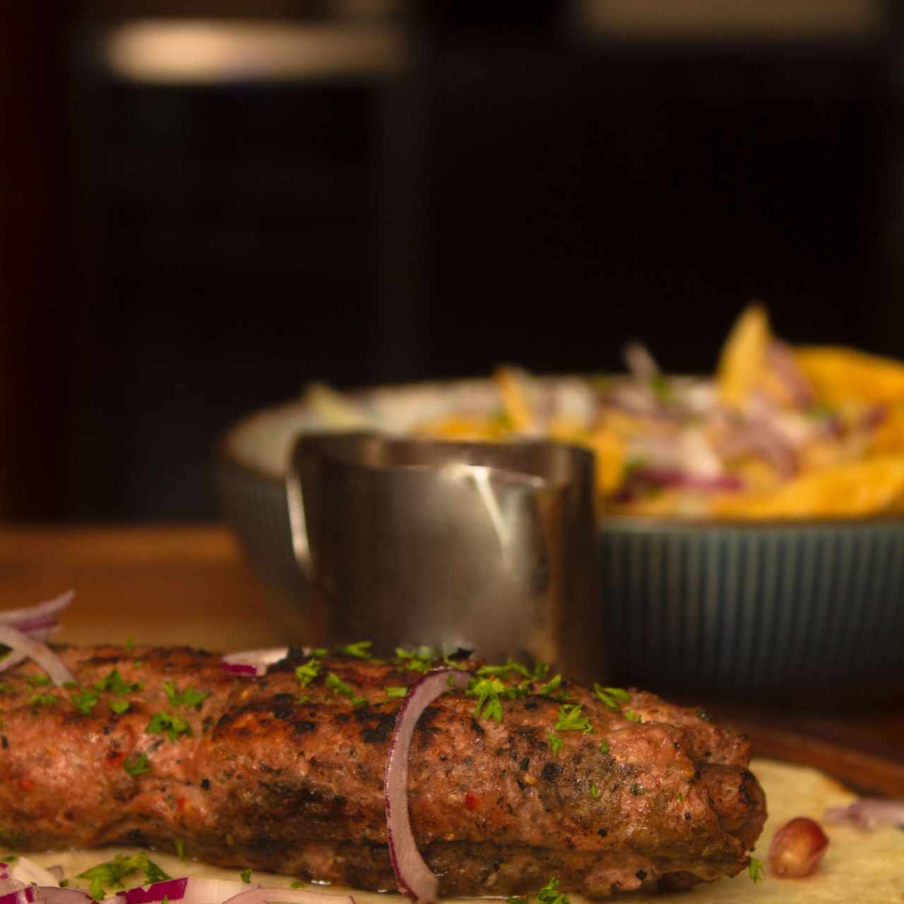 LAMRO'S LAMB KEBAB WITH LAVASH AND SOUCE