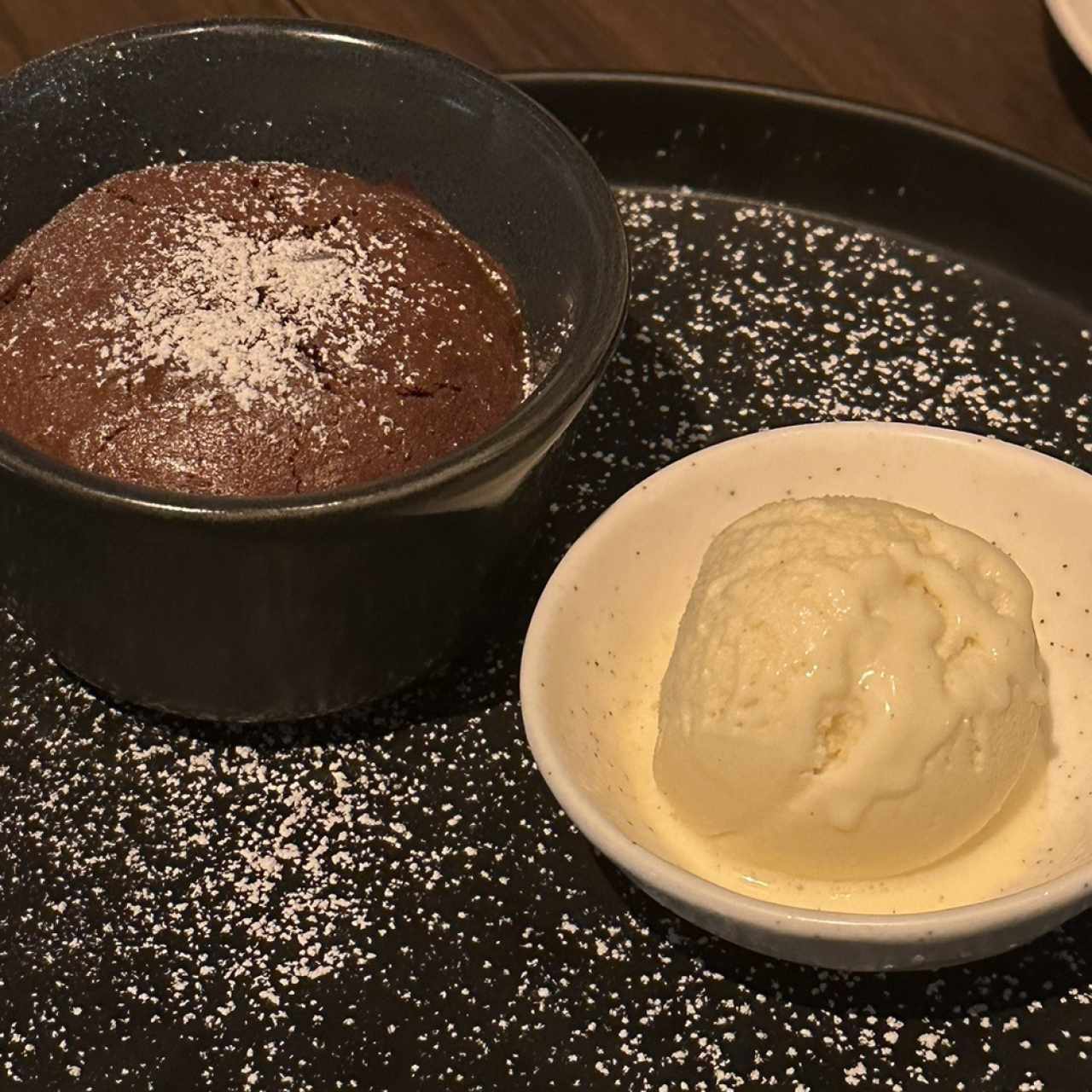Souffle de chocolate con helado 