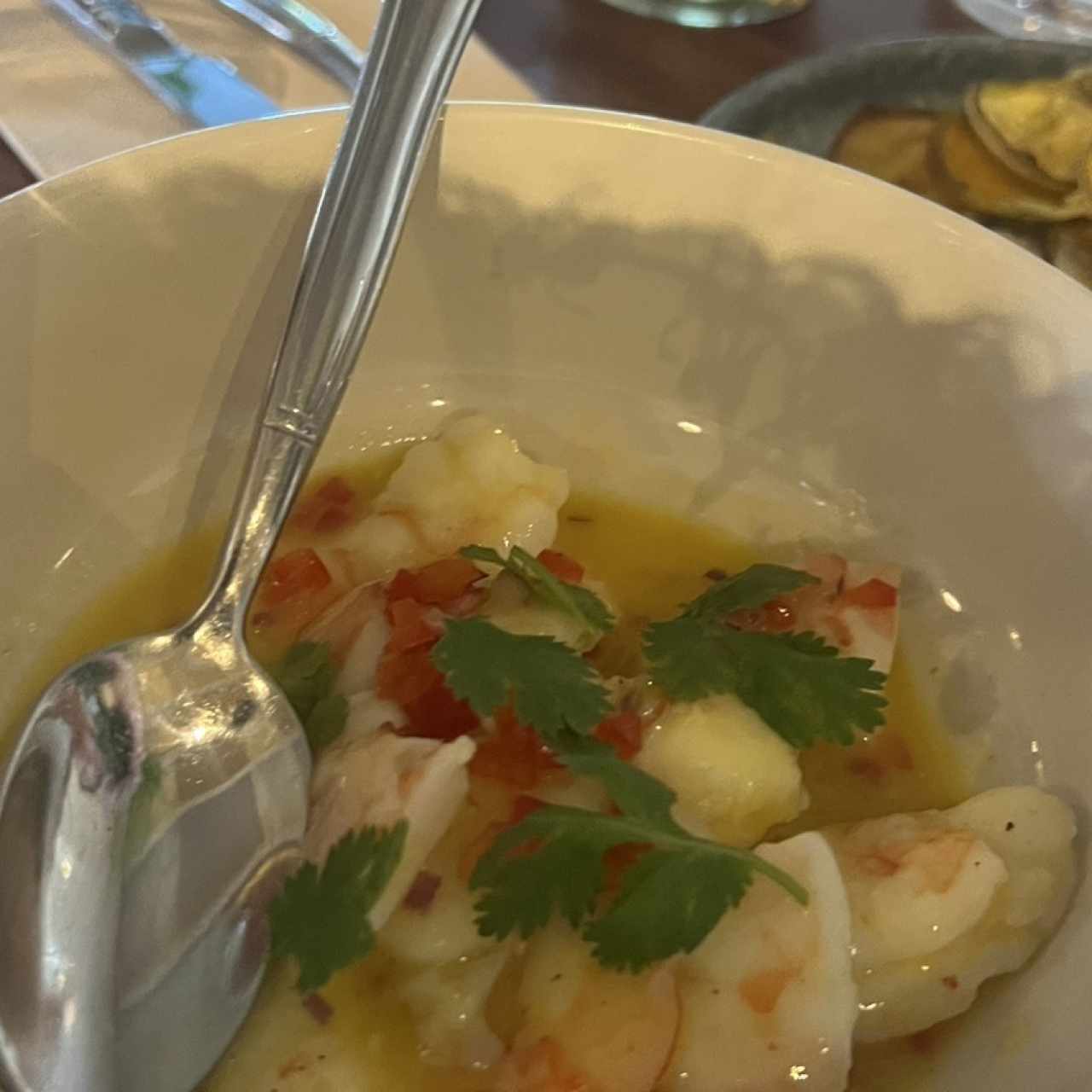 Ceviche de Langostinos con Maracuyá