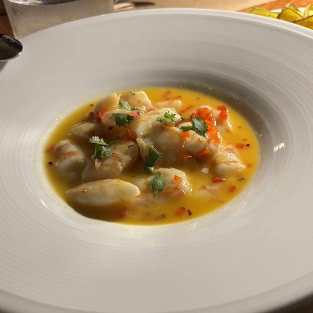 Ceviche de Langostinos con Maracuyá