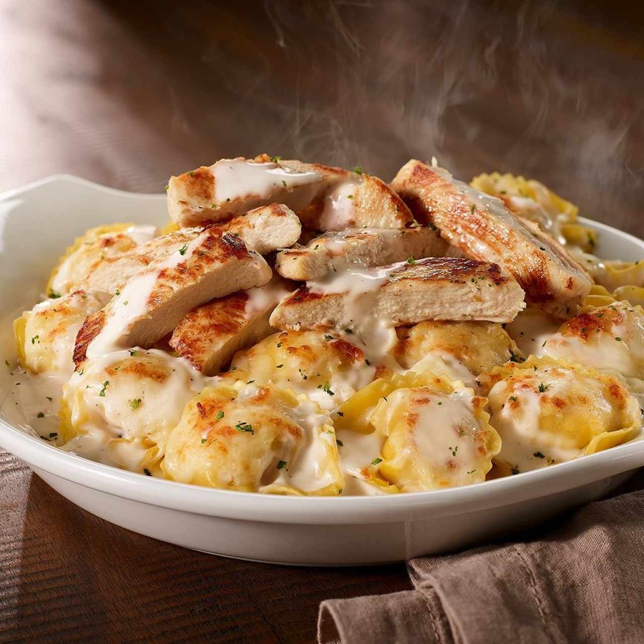 Asiago Tortelloni Alfredo With Grilled Chicken