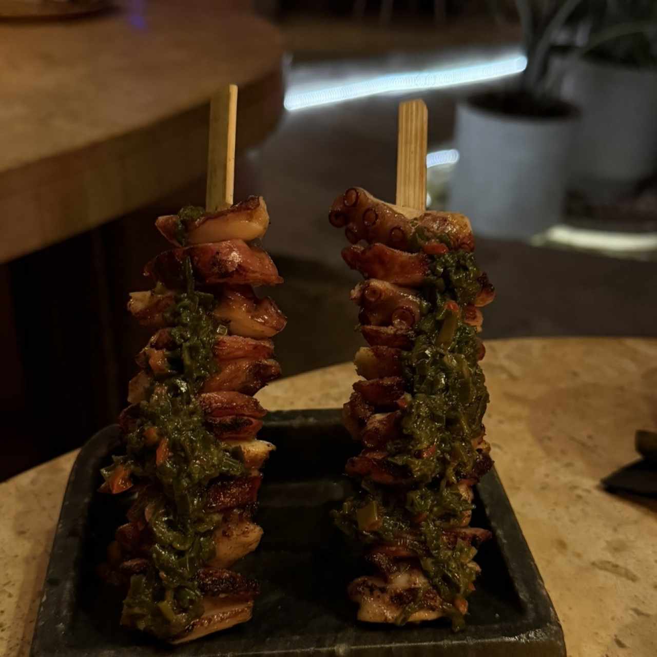 BROCHETA DE PULPO Y CHORIZO