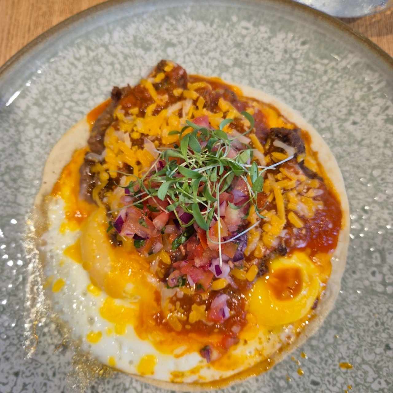 Breakfast - Rancheros con chorizo