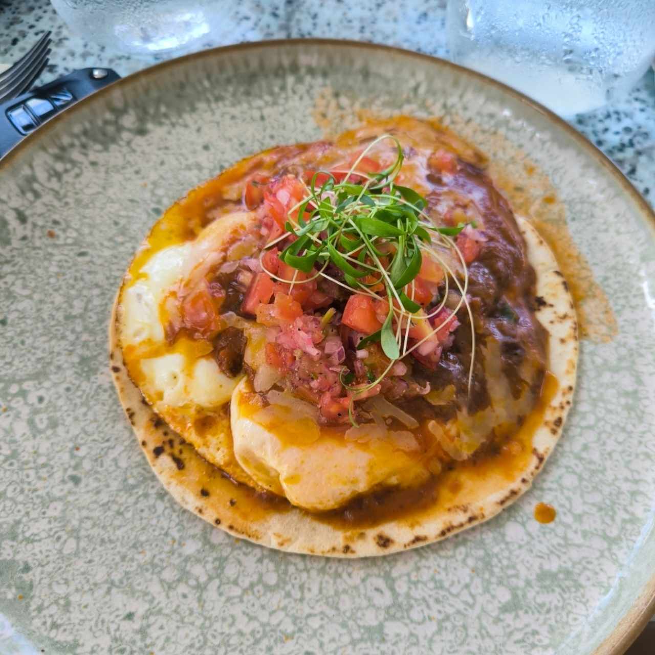 Breakfast - Rancheros con chorizo