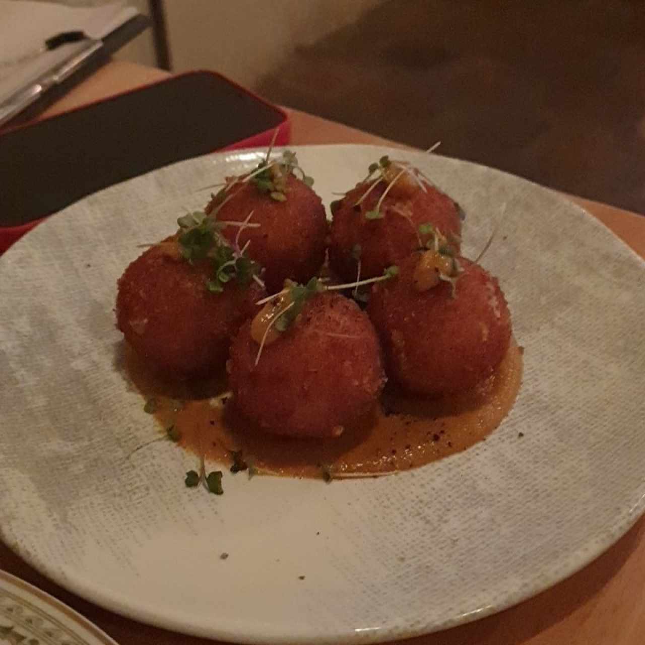 Crocchette Di Patate e Formagio con Pomodoro bruciato