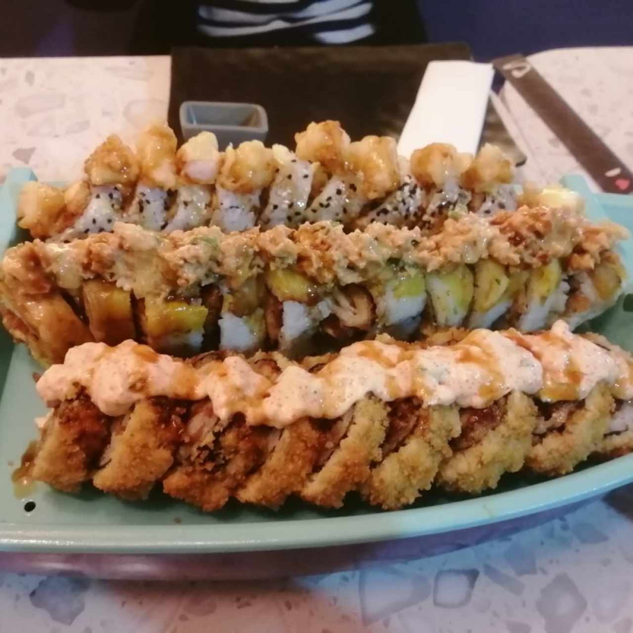 Ebi roll, istmo roll y lava roll 