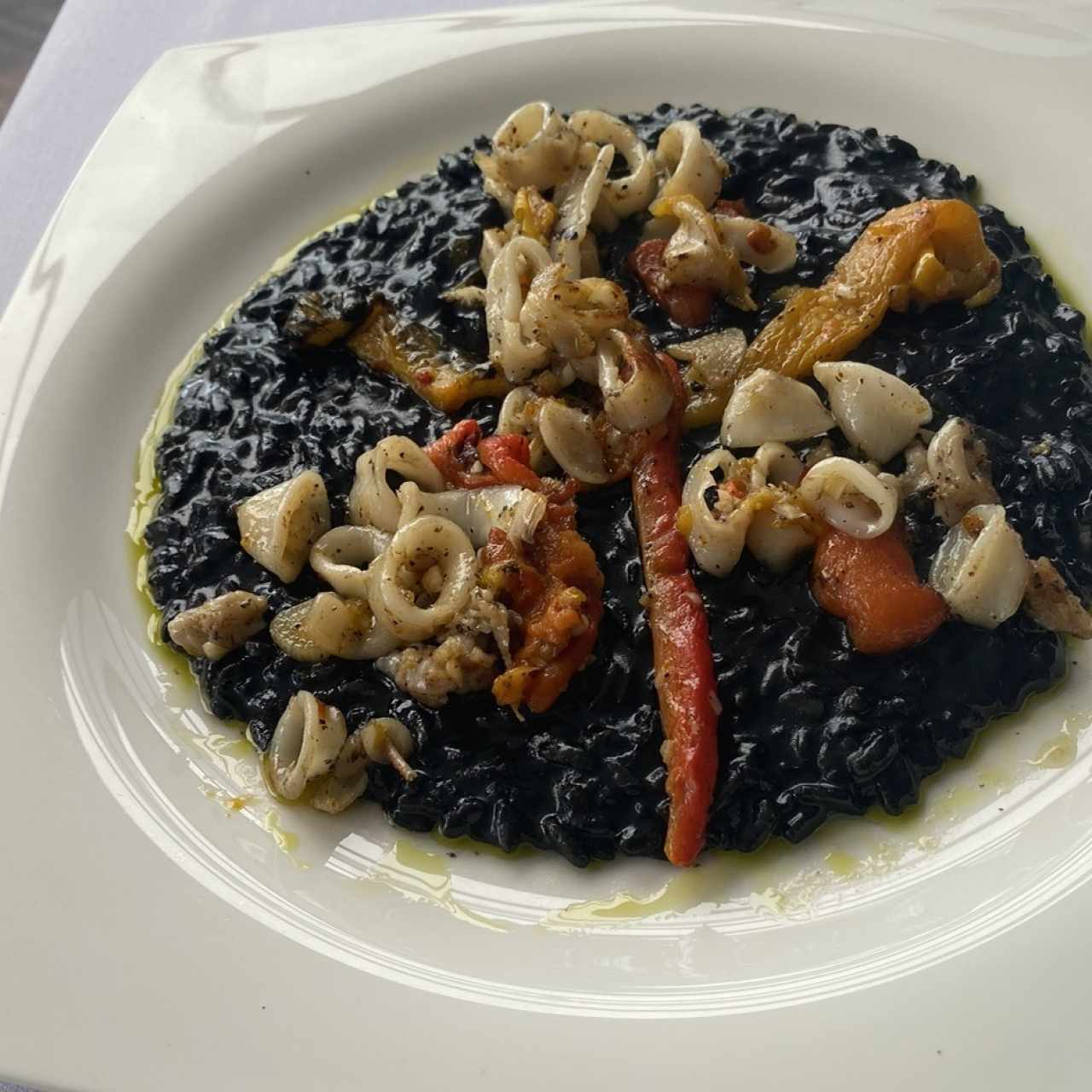 Risotto al Nero di Seppia con Calamari