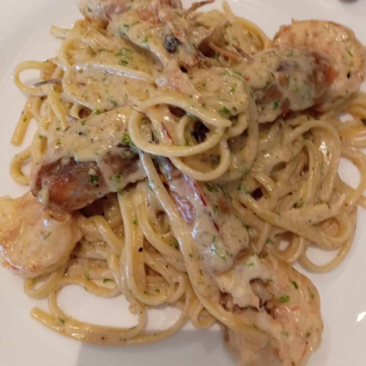 Linguini al Filetto con Langostini