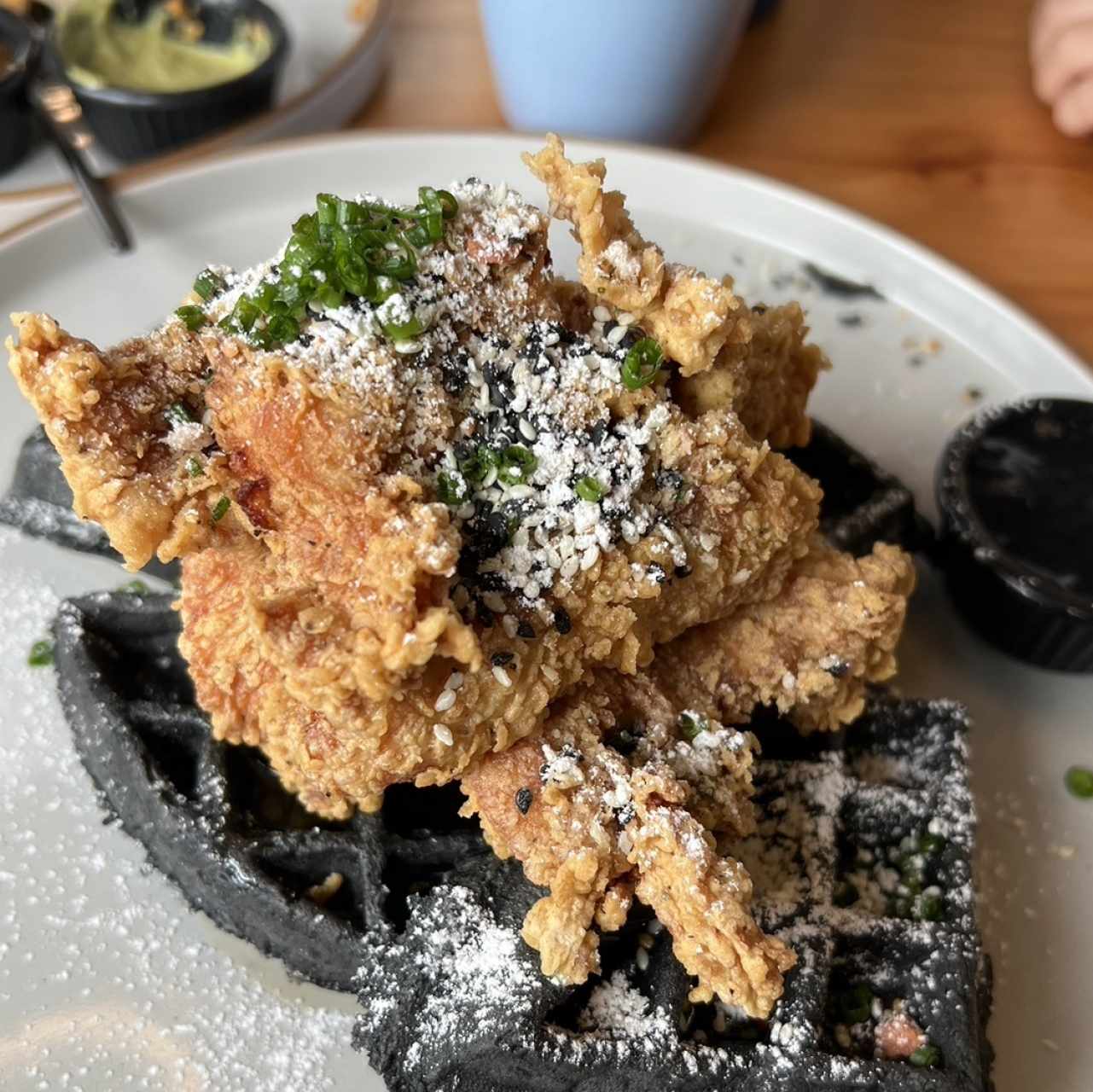 BLACK SESAME WAFFLE & SPICY HONEY BUTTER CHICKEN