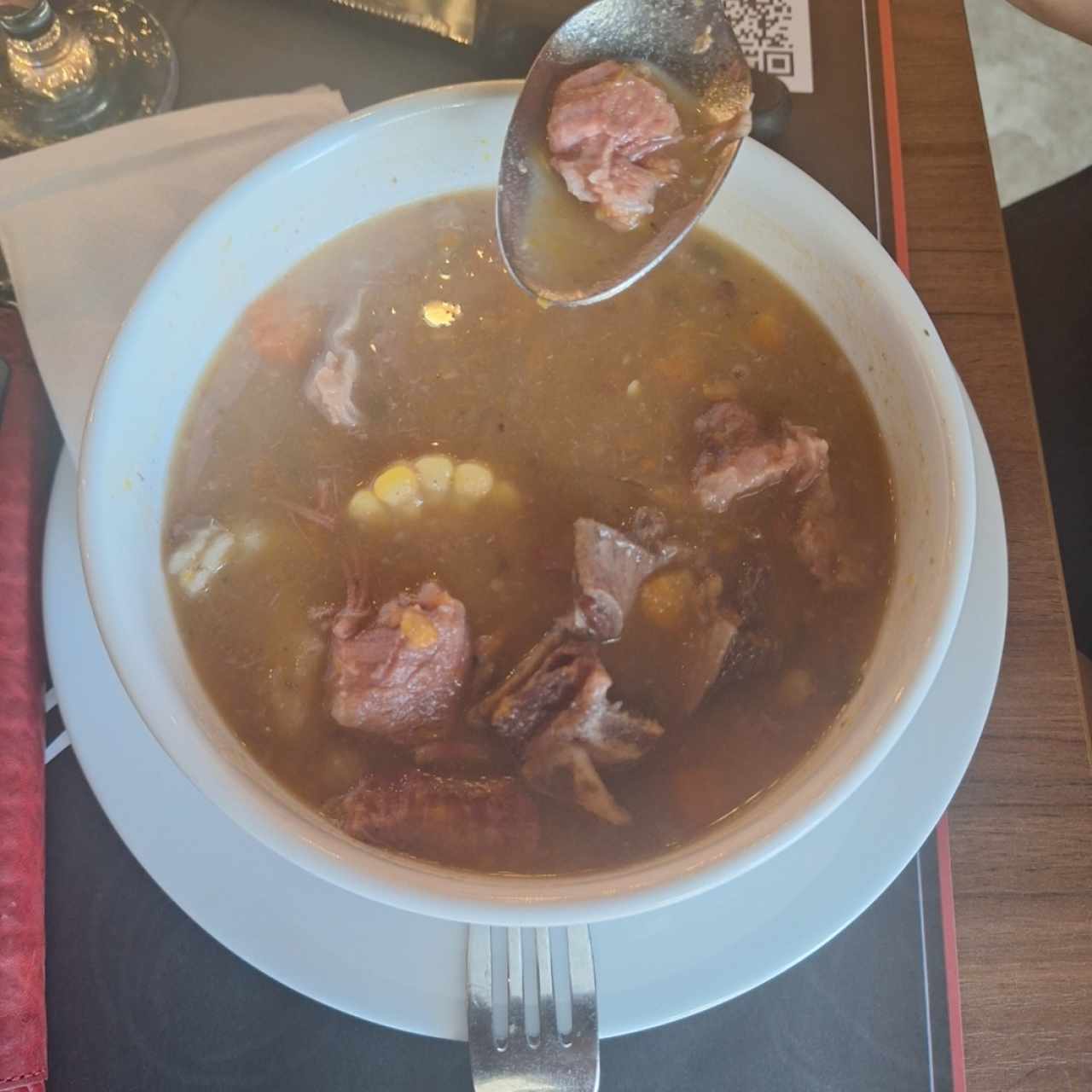 Sopa de costilla ahumada