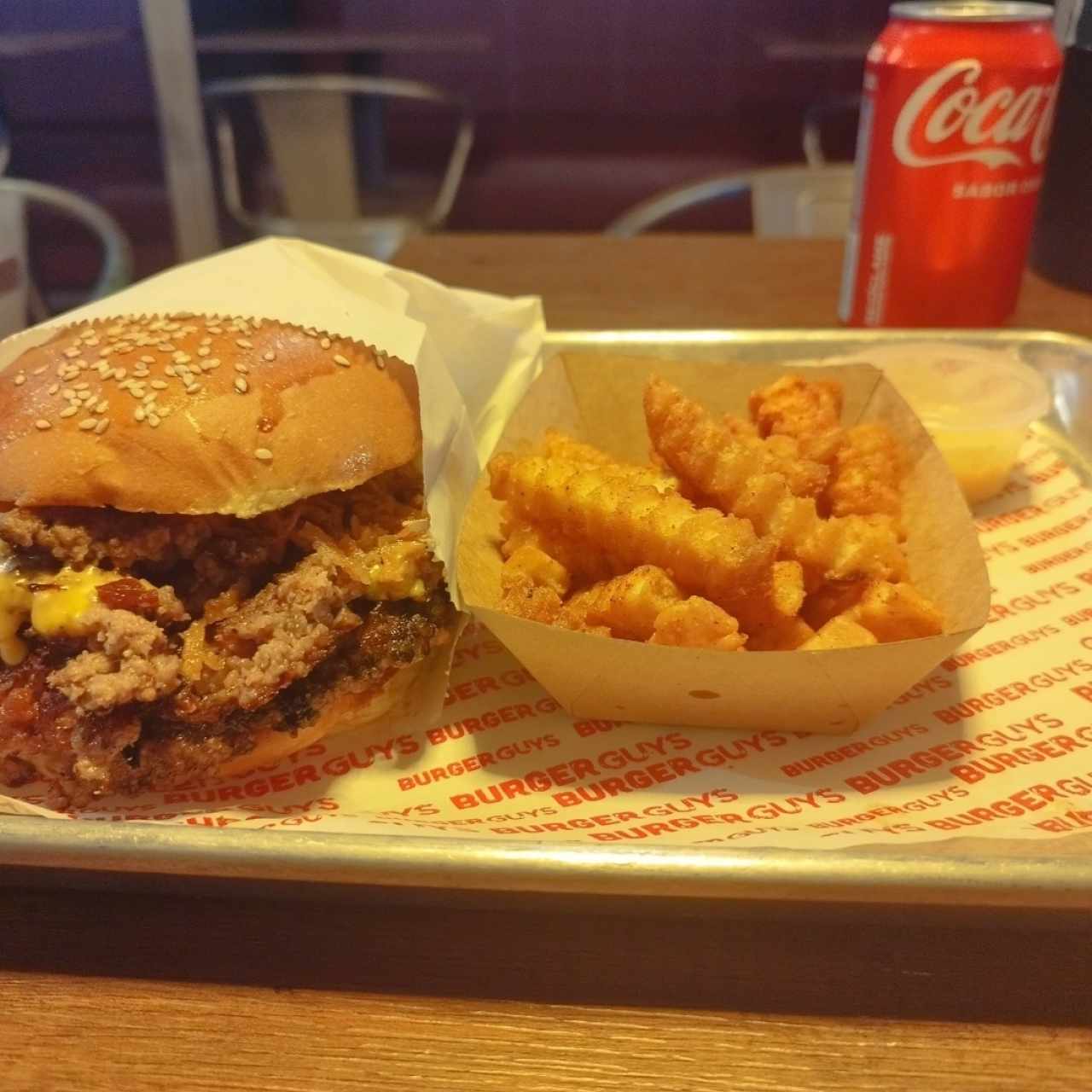 Hamburguesa crispy onion bacón BBQ