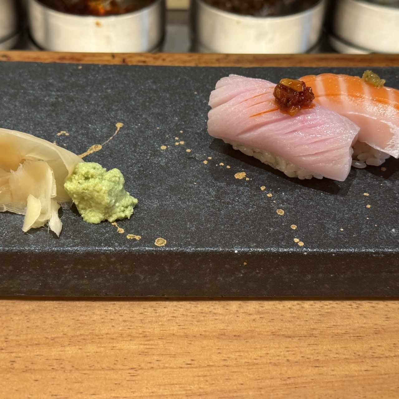 Nigiri - Oraking Salmon y Hamachi