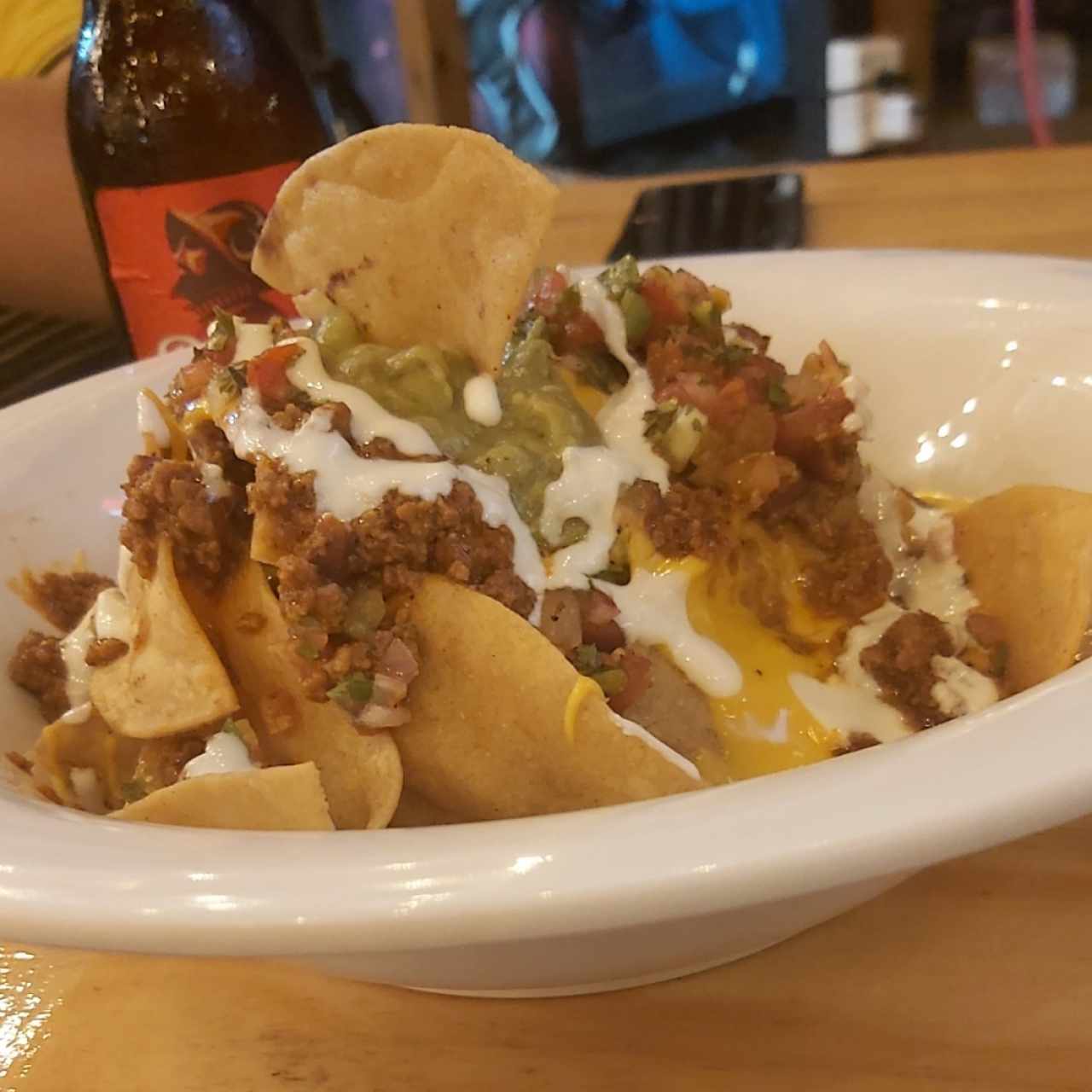 nachos con chilli y carne