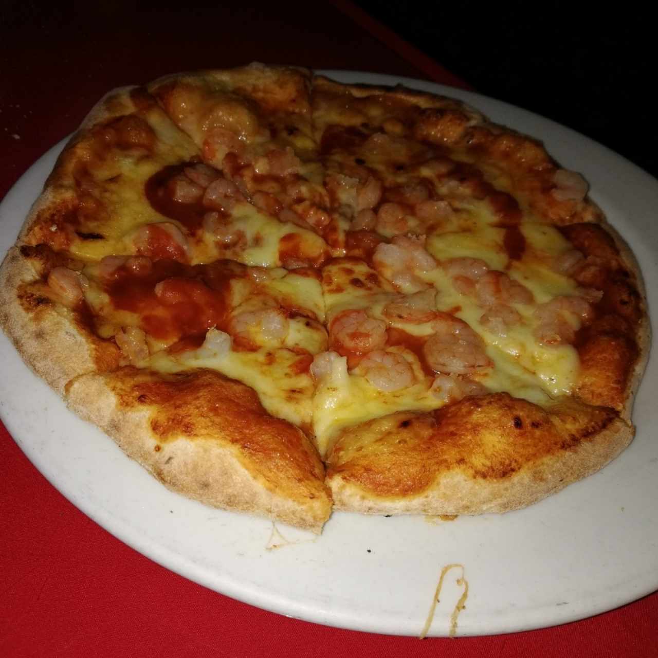 pizza de camarones (personal)