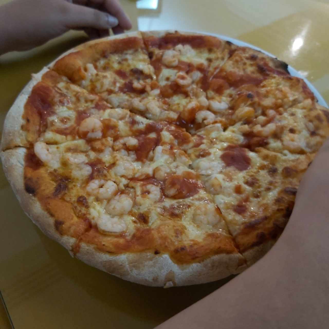 pizza de camarones