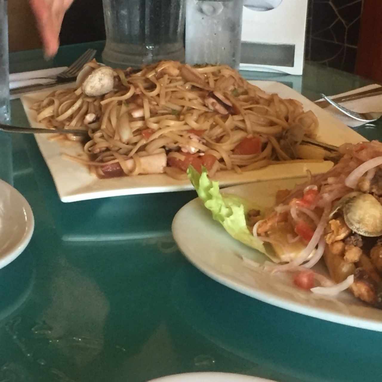 fideos con mariscos