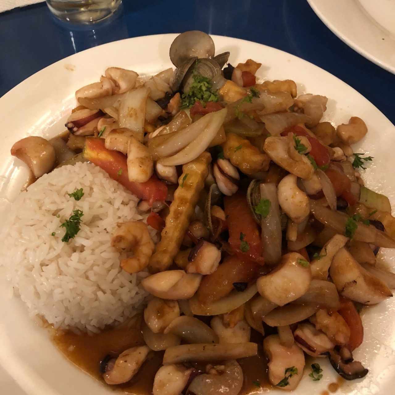 Saltado de Mariscos. 