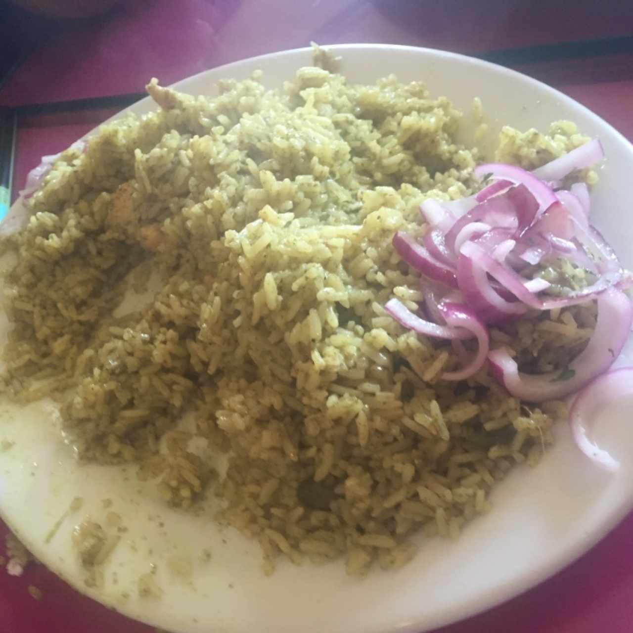 Arroz verde con pollo