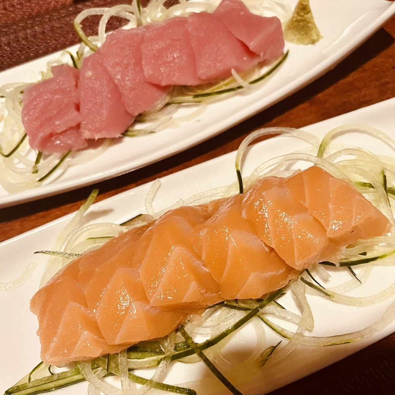 Sashimi atun y salmon 