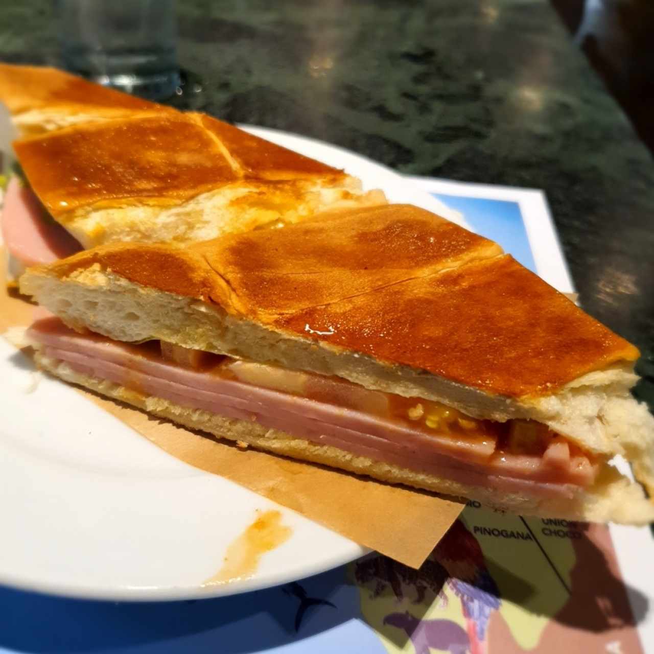 sandwich de jamón de pavo