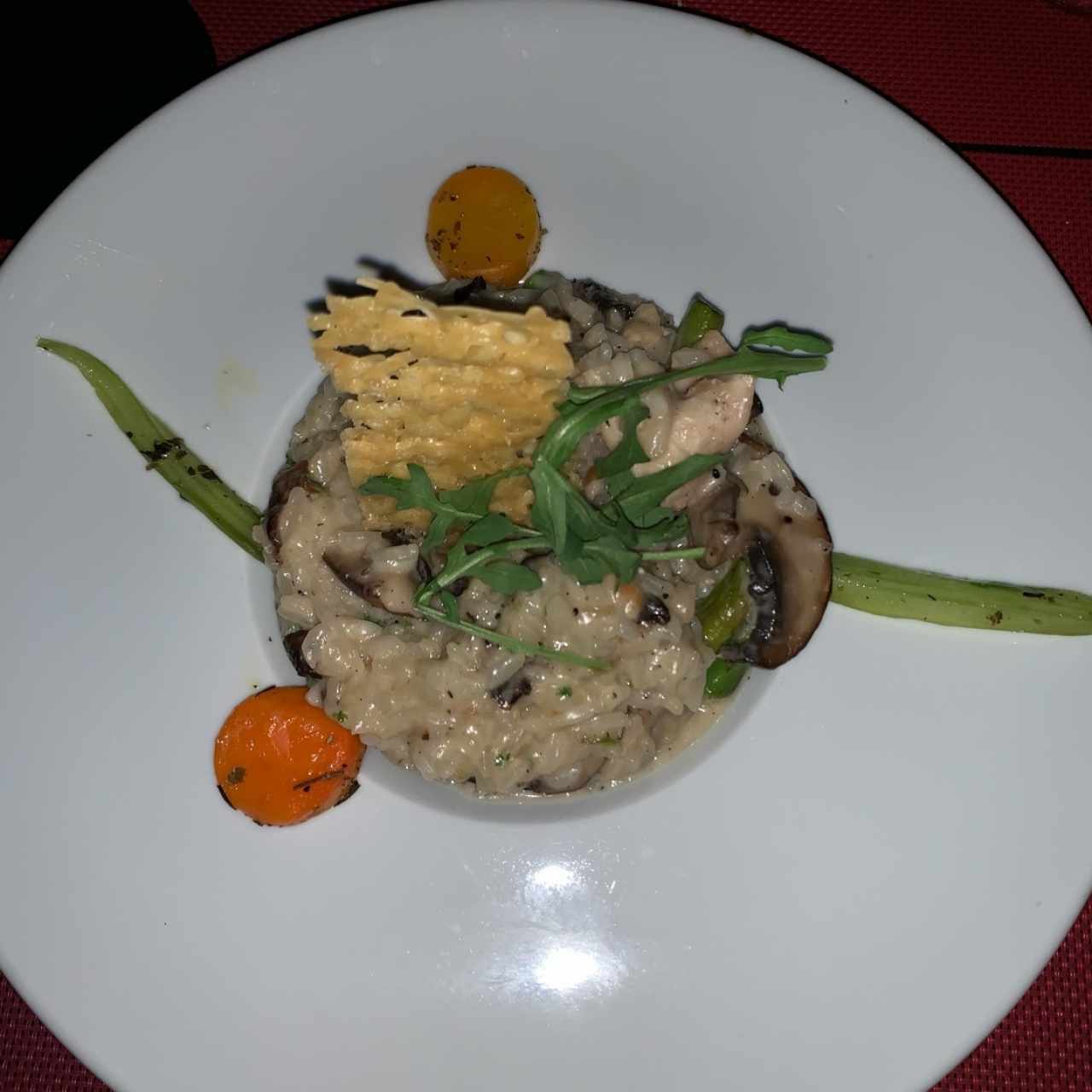 Risotto de poulet et champignons portobello et asperges