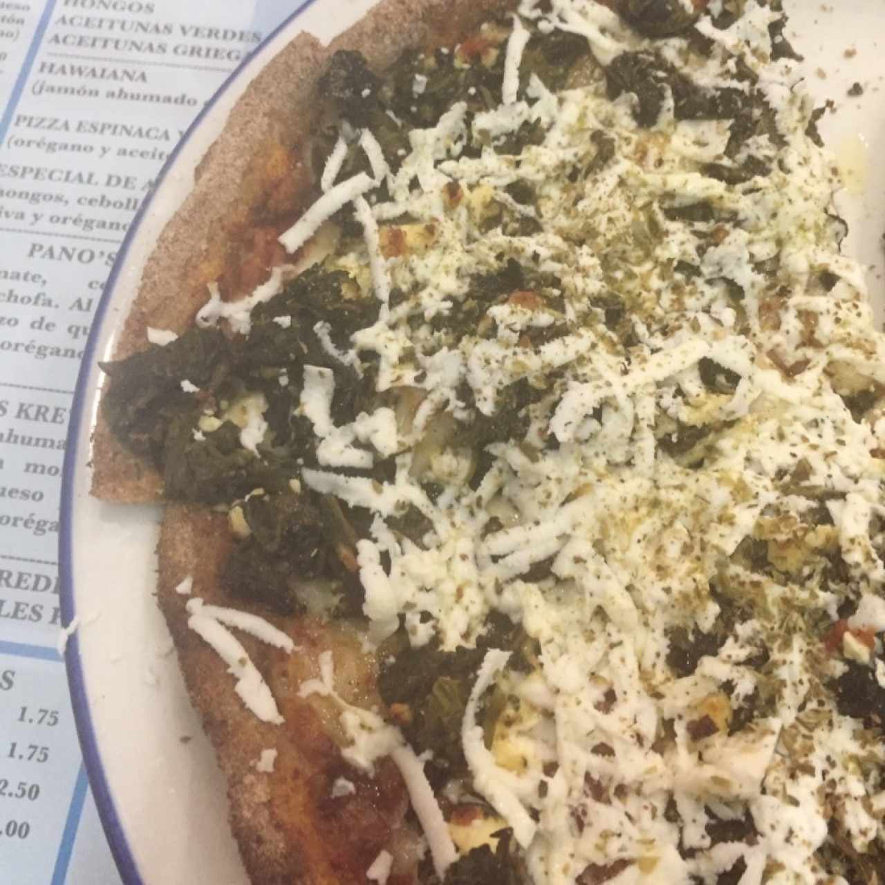 pizza de espinaca 