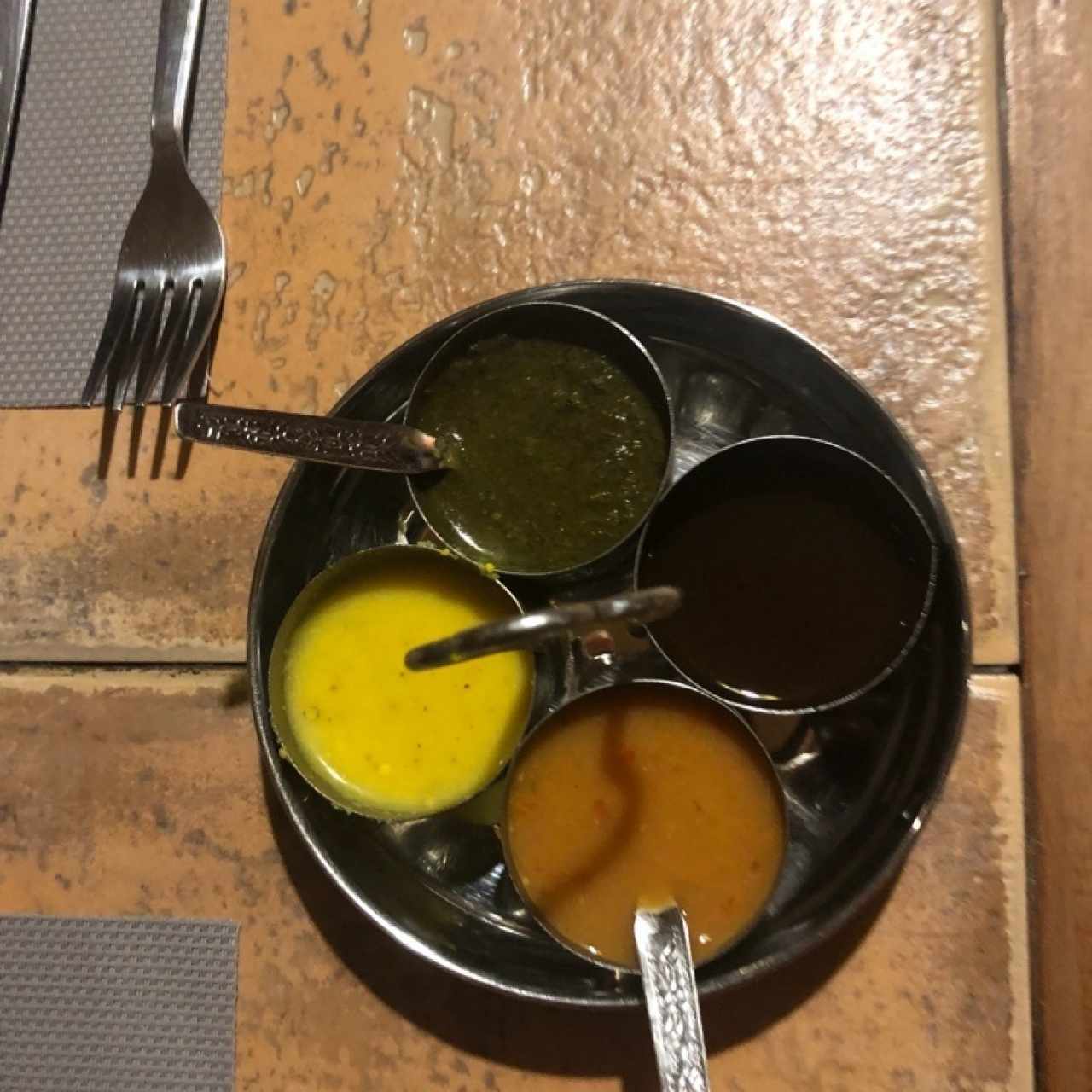 table sauces...nice touch