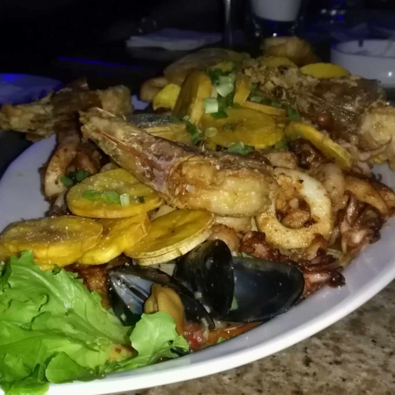 Parrillada de mariscos.