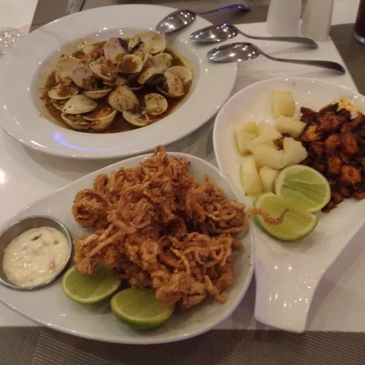 pulpo, almejas y arañitas