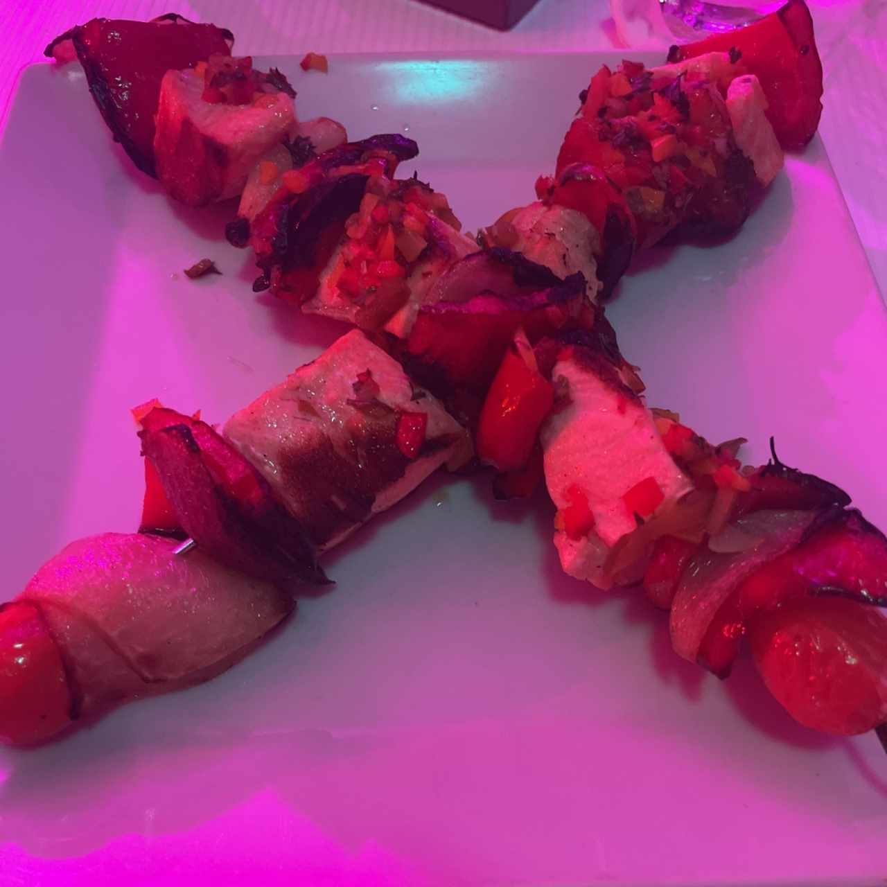 brocheta de salmon